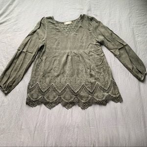 Altar’d State Army Green Peasant Top XS